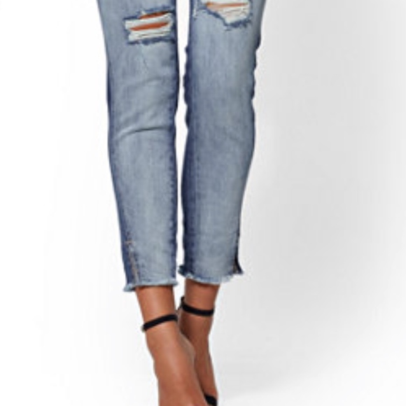 Soho Jeans Destroyed TwoTone High-Waist Boyfriend - Picture 2 of 4